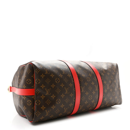 Louis Vuitton Calfskin Monogram Keepall Bandouliere 50 Coquelicot 3 of 13