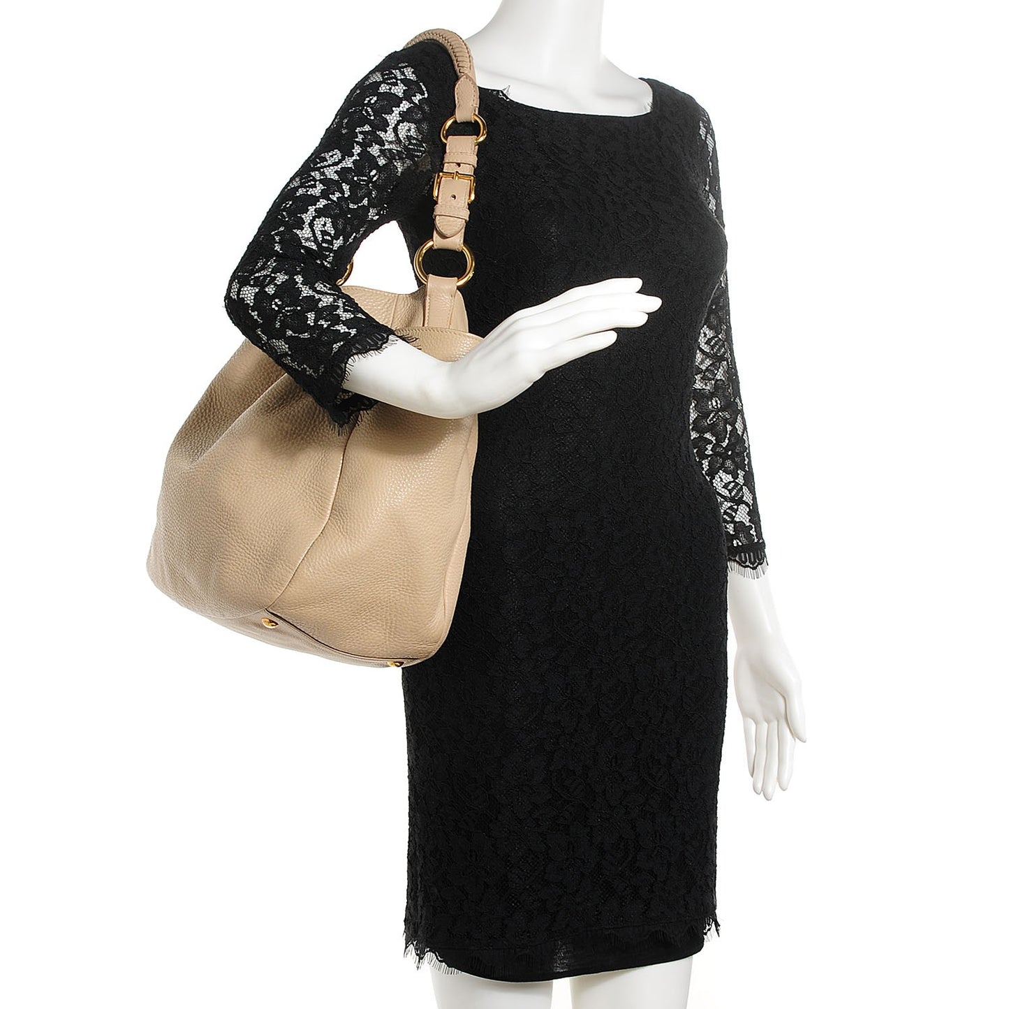 Vitello Daino Side Pocket Hobo Sabbia