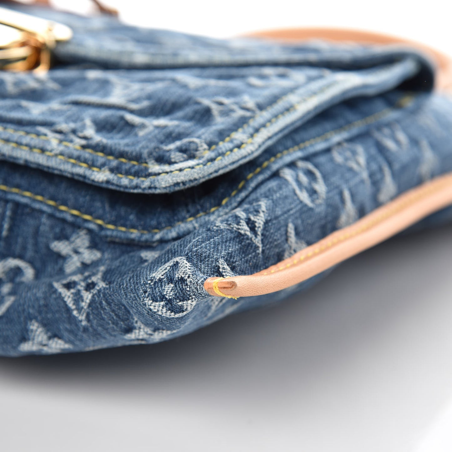 Monogram Denim Sac Plat Blue