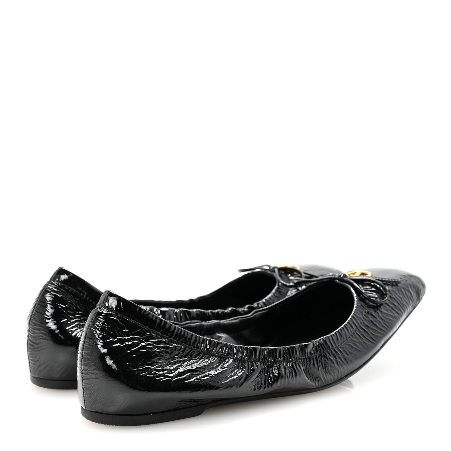 Naplack Nappa Vlogo Bow Mary Jane Ballerina Flats 37 Black