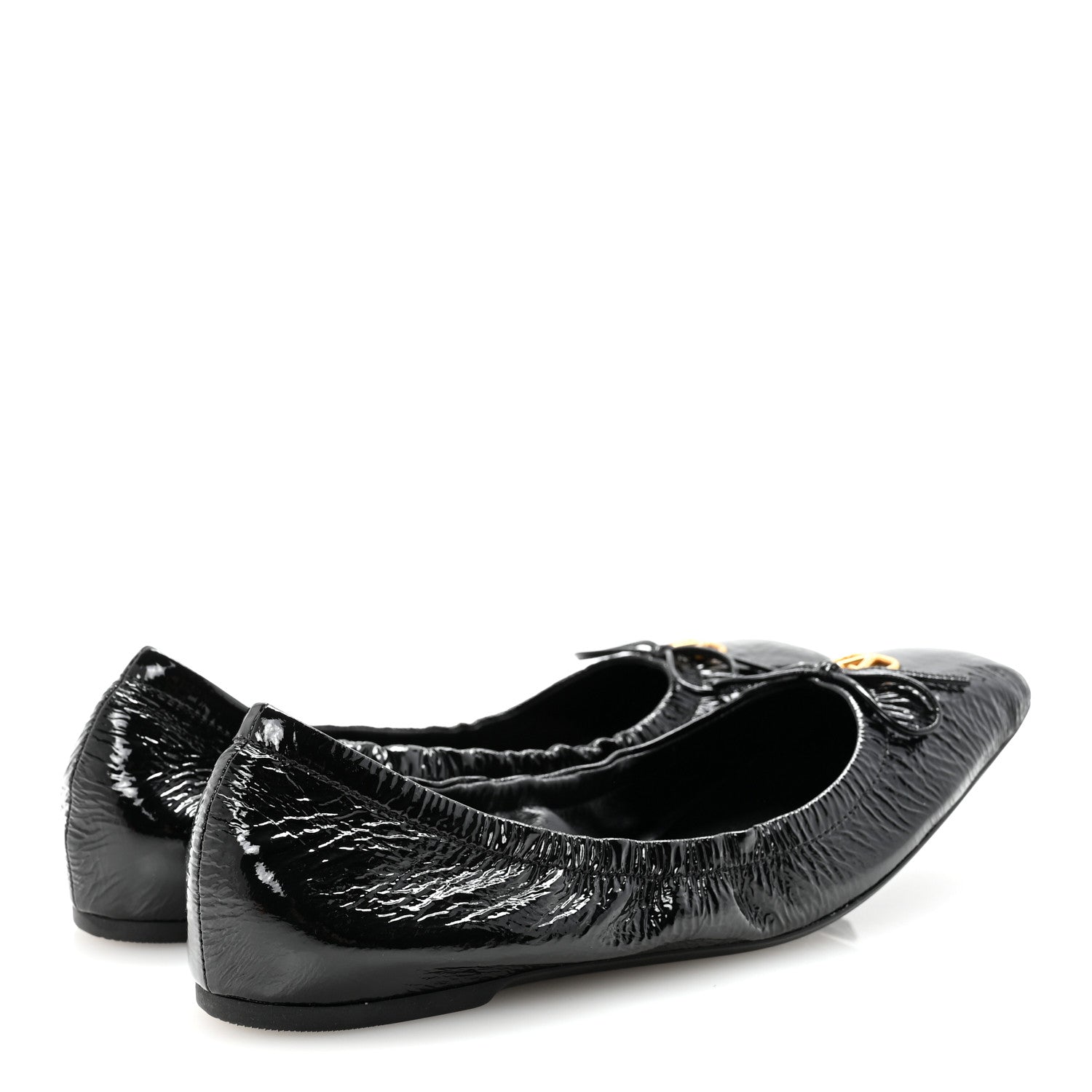 Valentino Garavani Naplack Nappa Vlogo Bow Mary Jane Ballerina Flats 37 Black 5 of 10