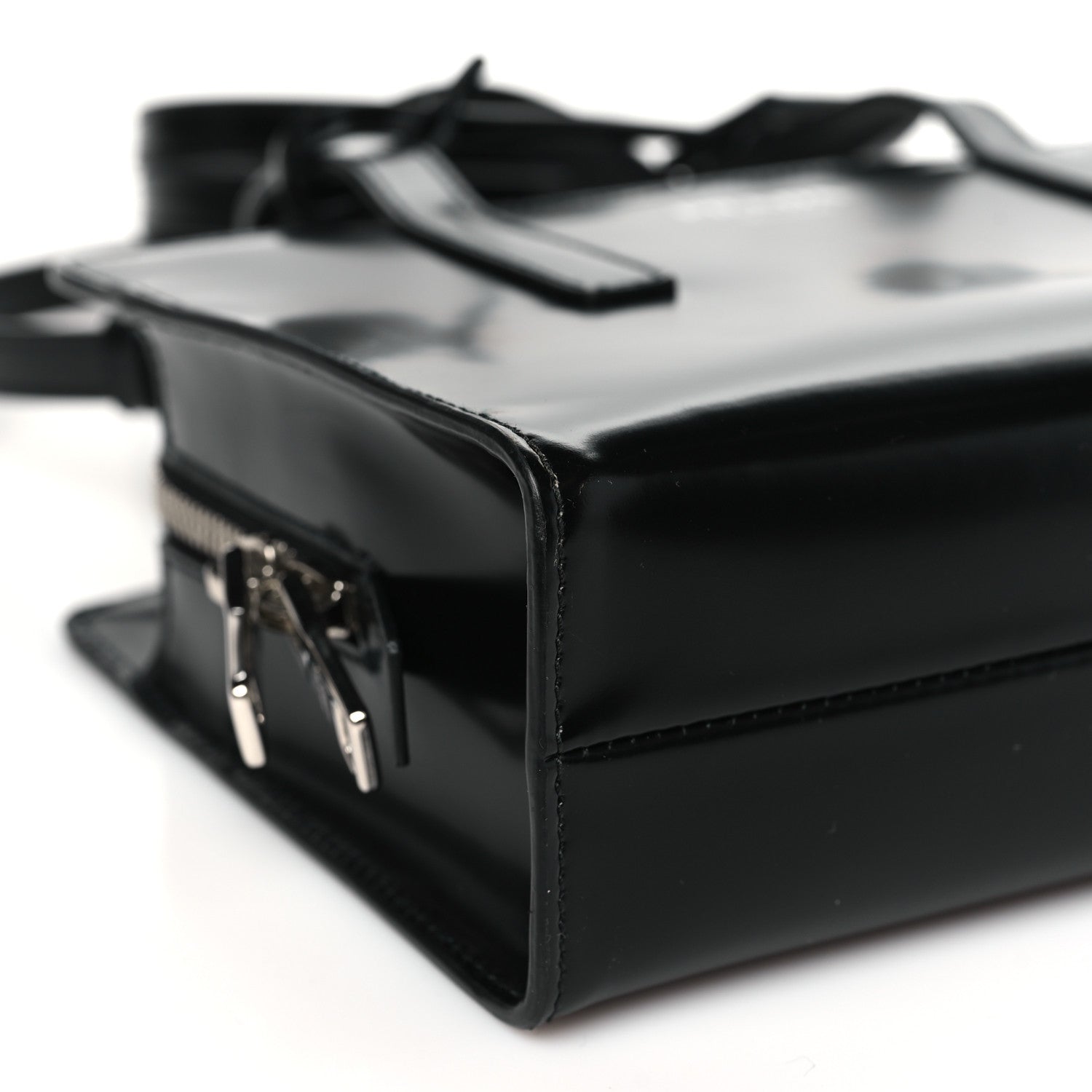 Prada Spazzolato Mini Re-Edition 1995 Double Handle Handbag Black 9 of 10