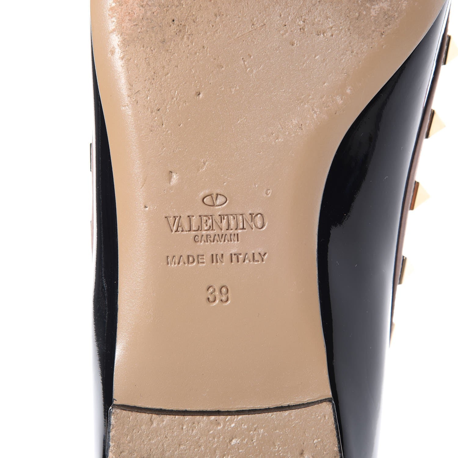 Valentino Garavani Patent Rockstud Ballerina Flats 39 Black Poudre 8 of 10