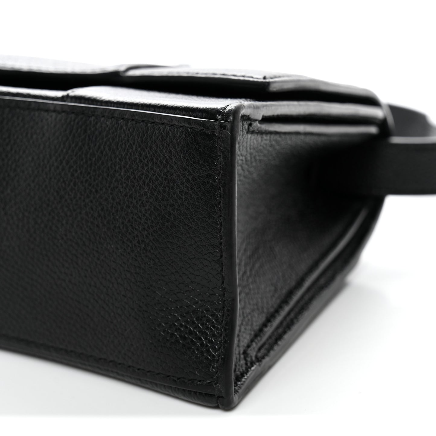 Grained Calfskin Small Hourglass Sling Shoulder Bag Black