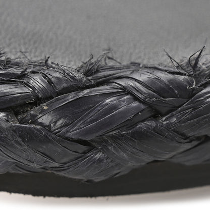 Christian Dior Raffia Embroidered Dway Mules Slide Sandals 37 Black 10 of 10