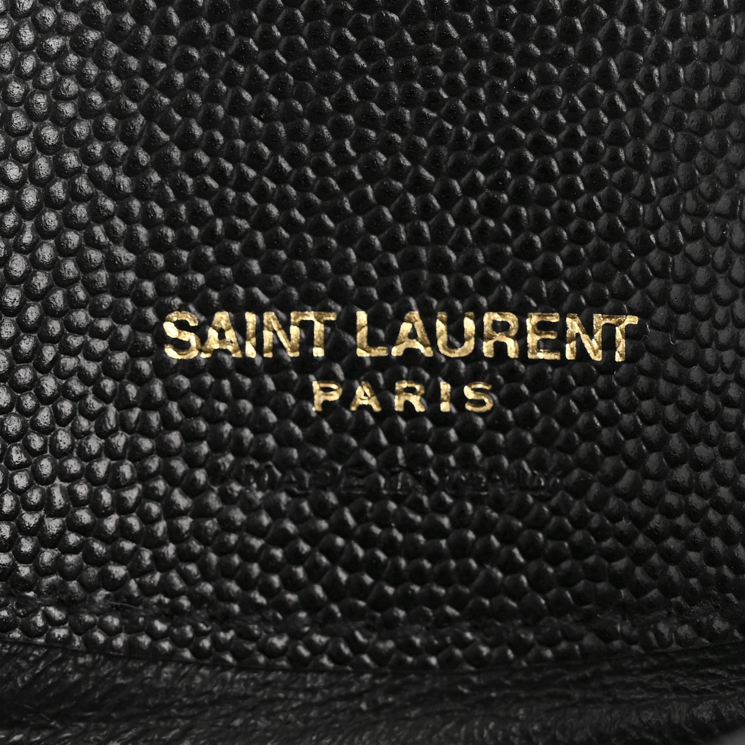 Saint Laurent Grain De Poudre Matelasse Chevron Monogram Compact Wallet Black 6 of 7