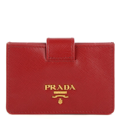 Prada Saffiano Metal Gusseted Card Holder Barolo 1 of 8