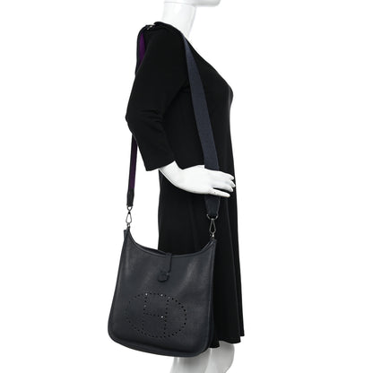 Hermes Taurillon Clemence Amazone Evelyne III GM Bleu Obscur Ultraviolet 2 of 11