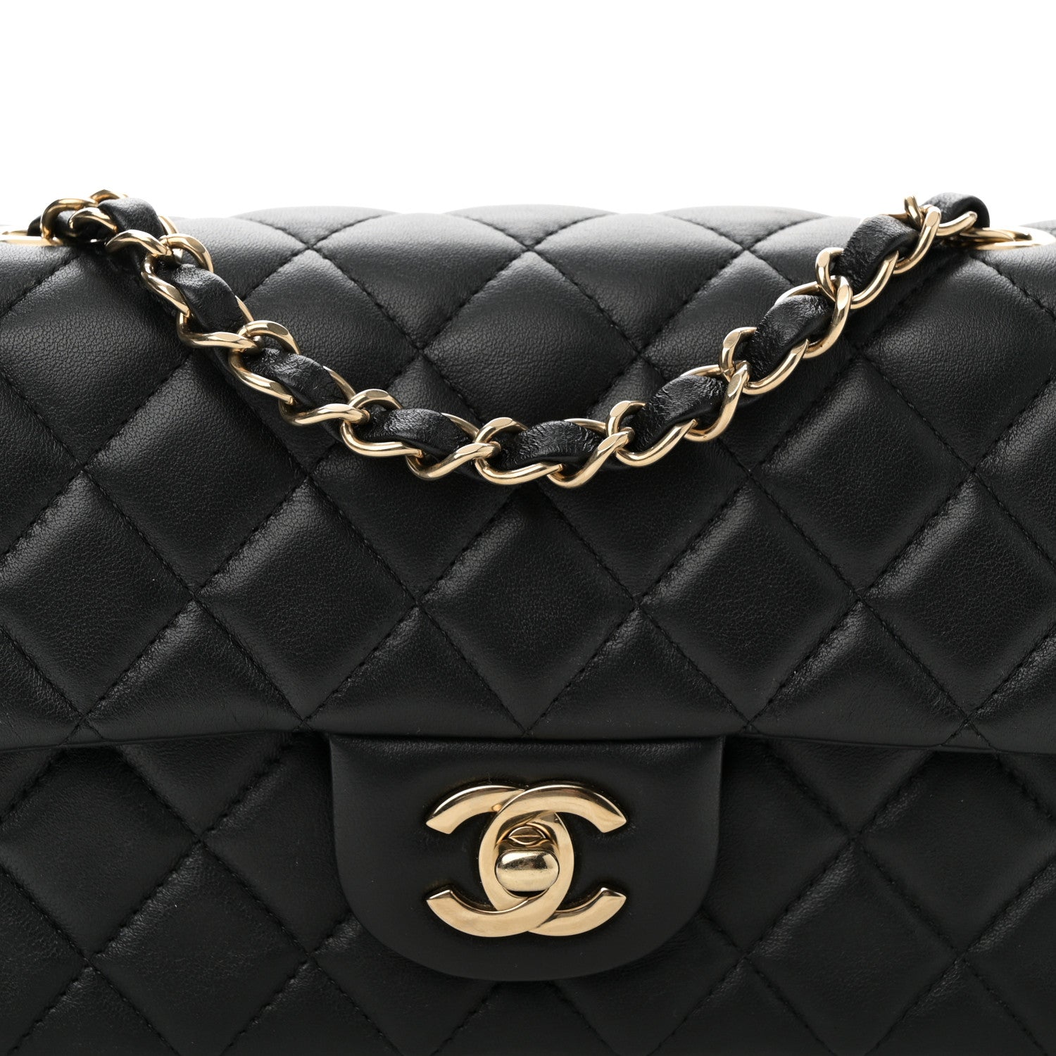 Chanel Lambskin Quilted Mini Rectangular Flap Black 8 of 11