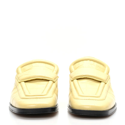 Bottega Veneta Patent Crocodile Embossed Loafers 36 Butter 2 of 7