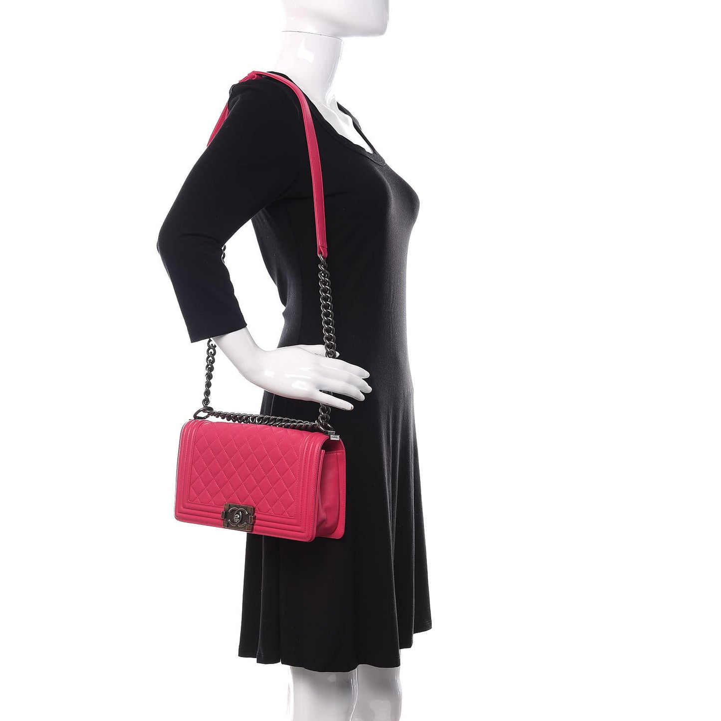 Lambskin Quilted Medium Boy Flap Pink