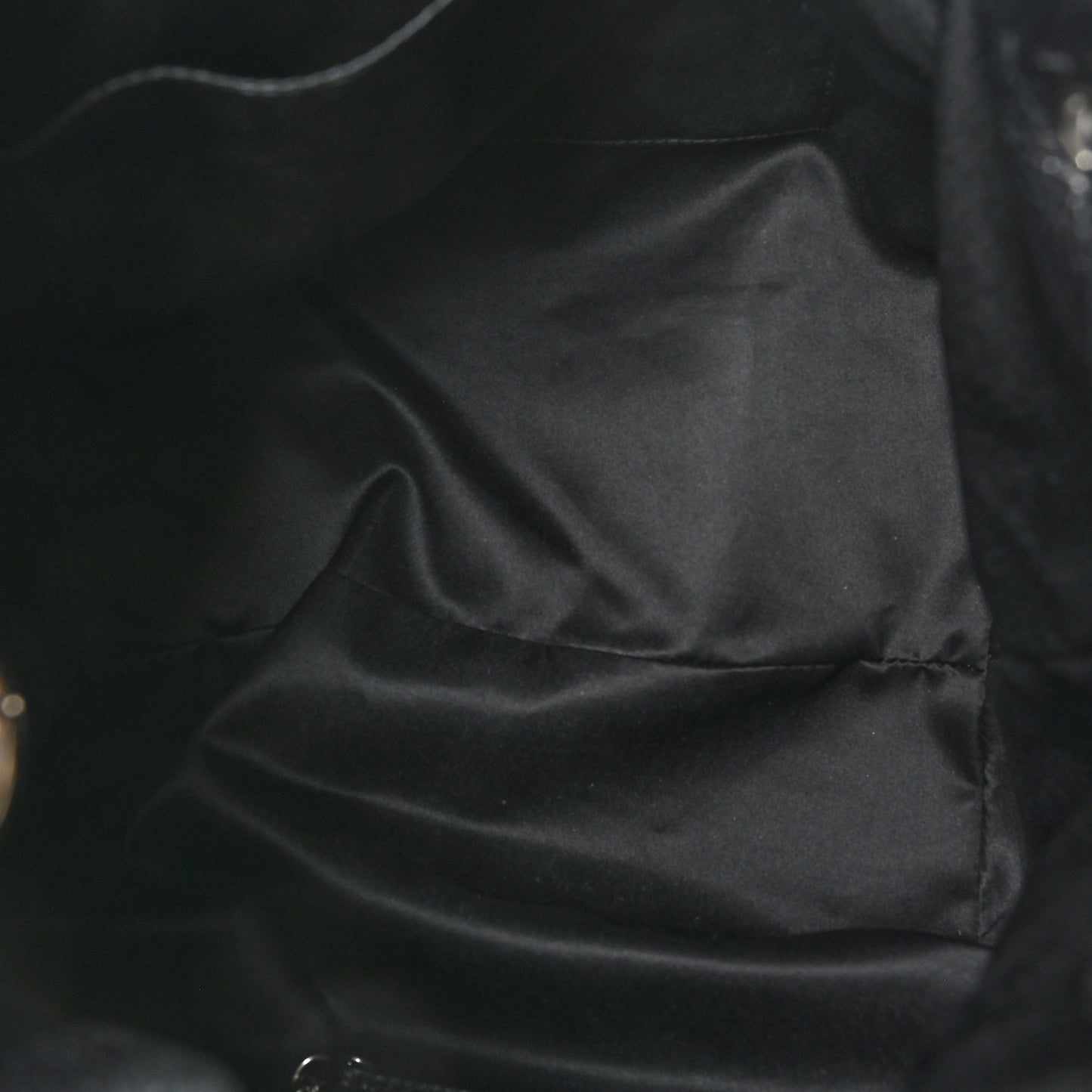 Glazed Calfskin On The Road Drawstring Tote Black