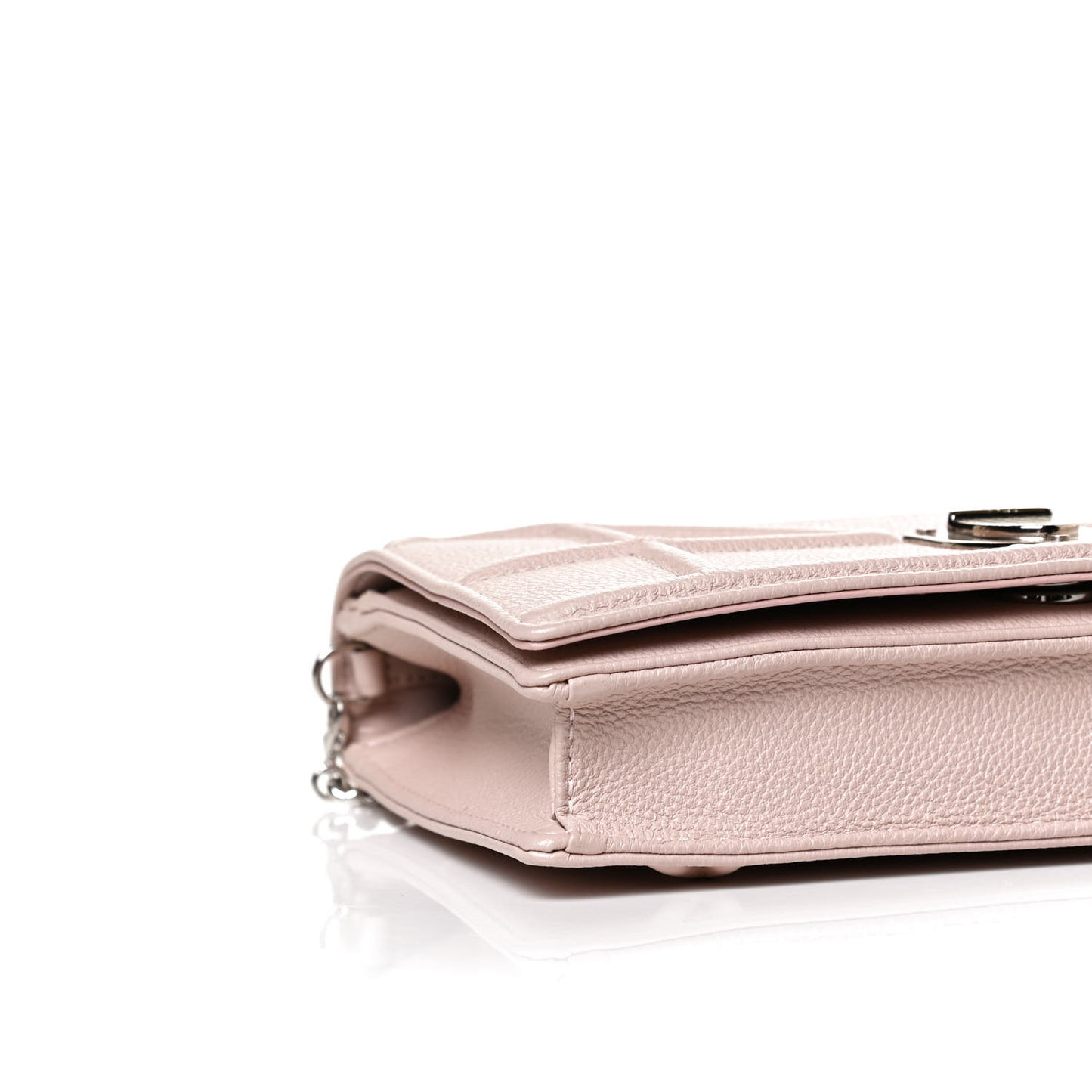 Grained Calfskin Diorama Wallet on Chain Pouch Rose Poudre
