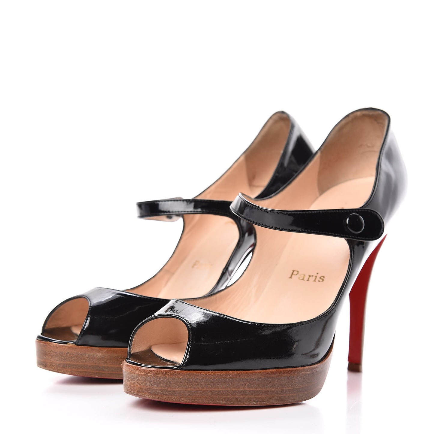 Patent Iowa Zeppa Mary Jane Platform Pumps 39.5 Black
