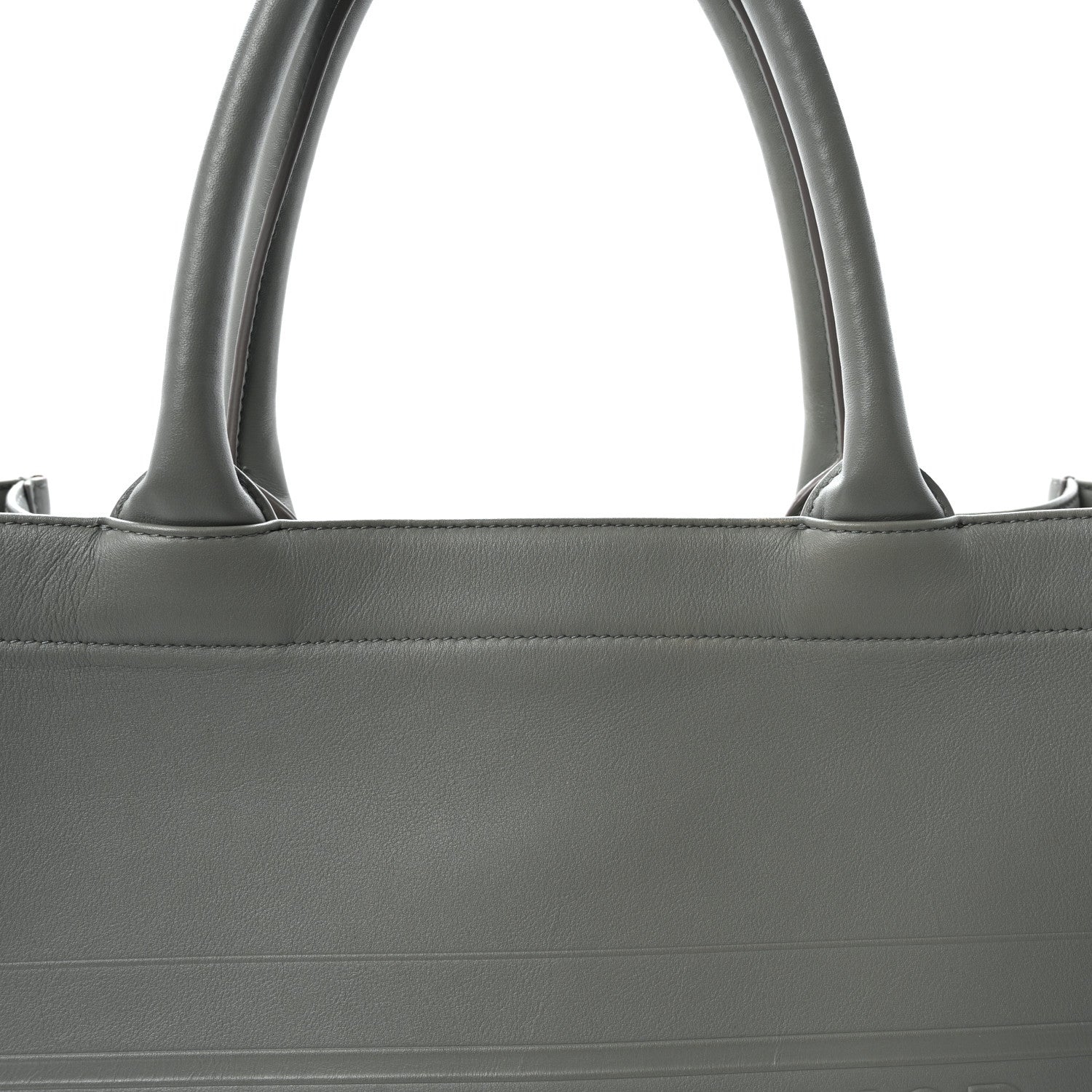 Christian Dior Calfskin Embossed Medium Book Tote Grey Stone 7 of 9
