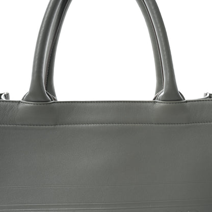 Christian Dior Calfskin Embossed Medium Book Tote Grey Stone 7 of 9