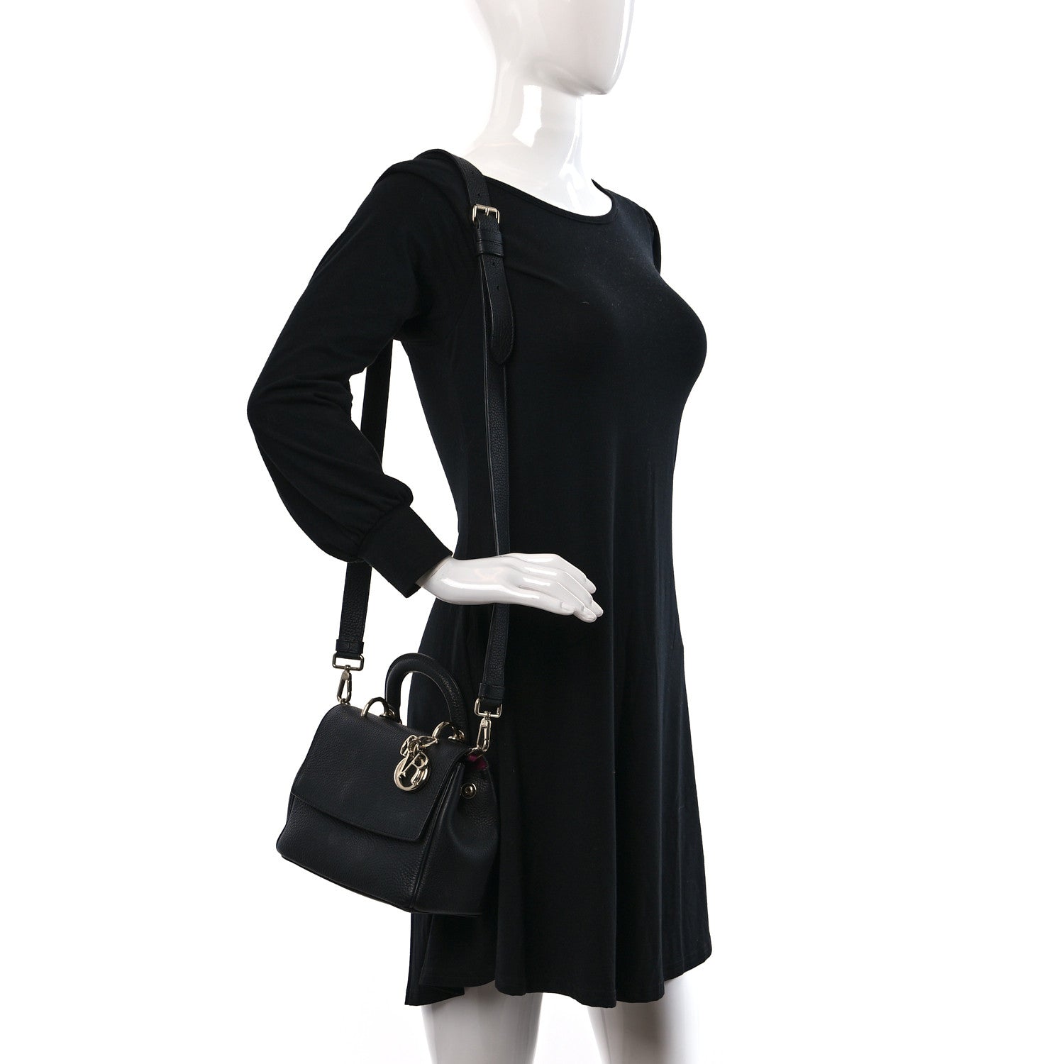 Christian Dior Bullcalf Mini Be Dior Flap Black Fraise 2 of 16