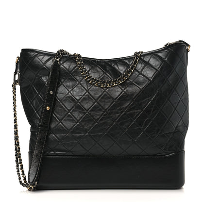 Chanel Aged Calfskin Quilted Maxi Gabrielle Hobo Black 1 of 9