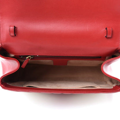 Gucci Calfskin Bamboo Trapuntata Queen Margaret Top Handle Bag Mystic White Hibiscus Red 5 of 10