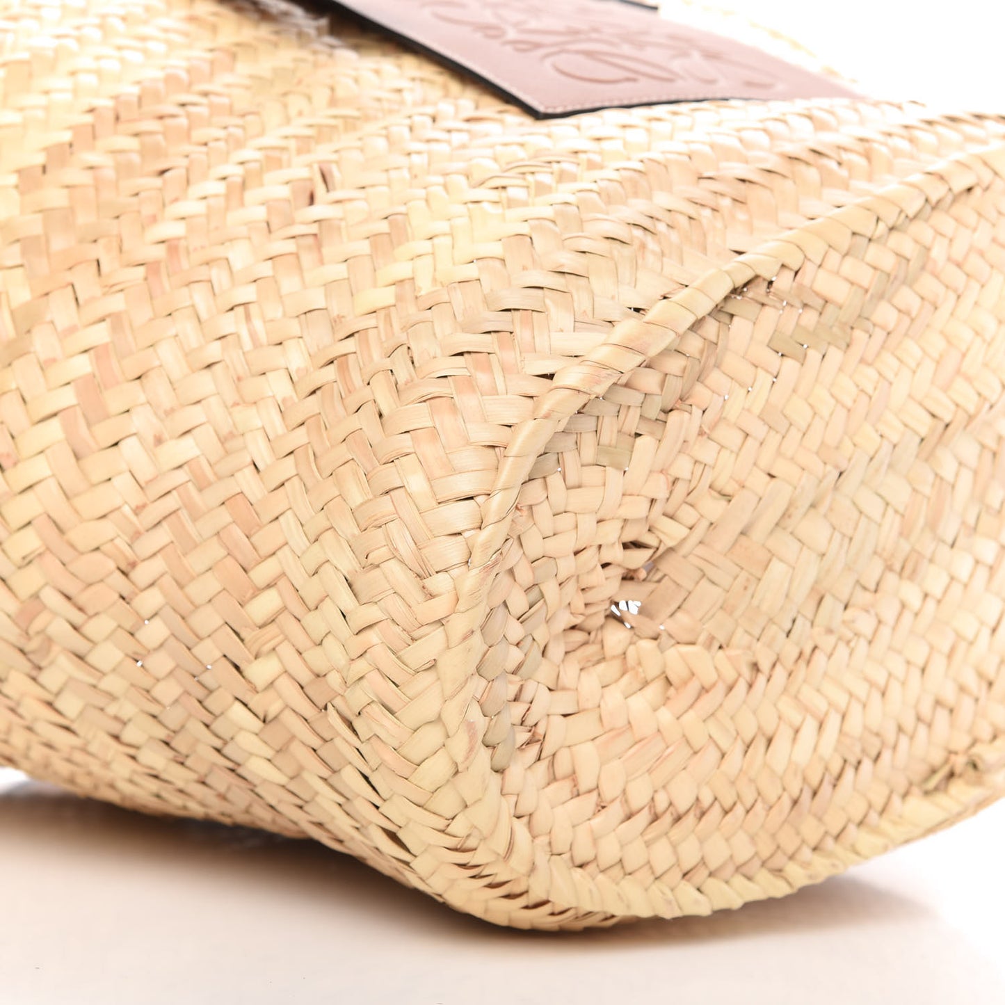 Raffia Medium Basket Tote Bag Natural Tan