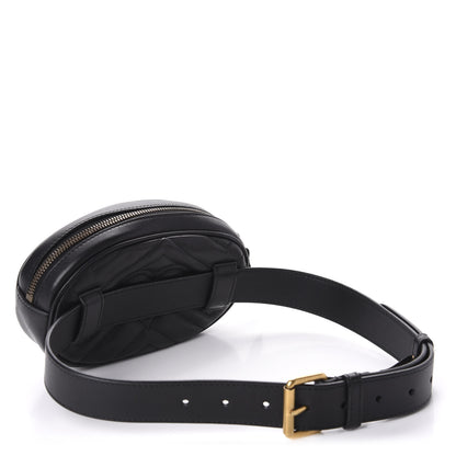 Gucci Calfskin Matelasse GG Marmont Belt Bag 75 30 Black 3 of 11