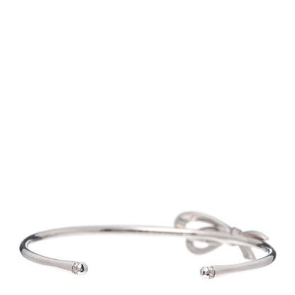 Tiffany 18K White Gold Diamond Bow Cuff Bracelet 3 of 5