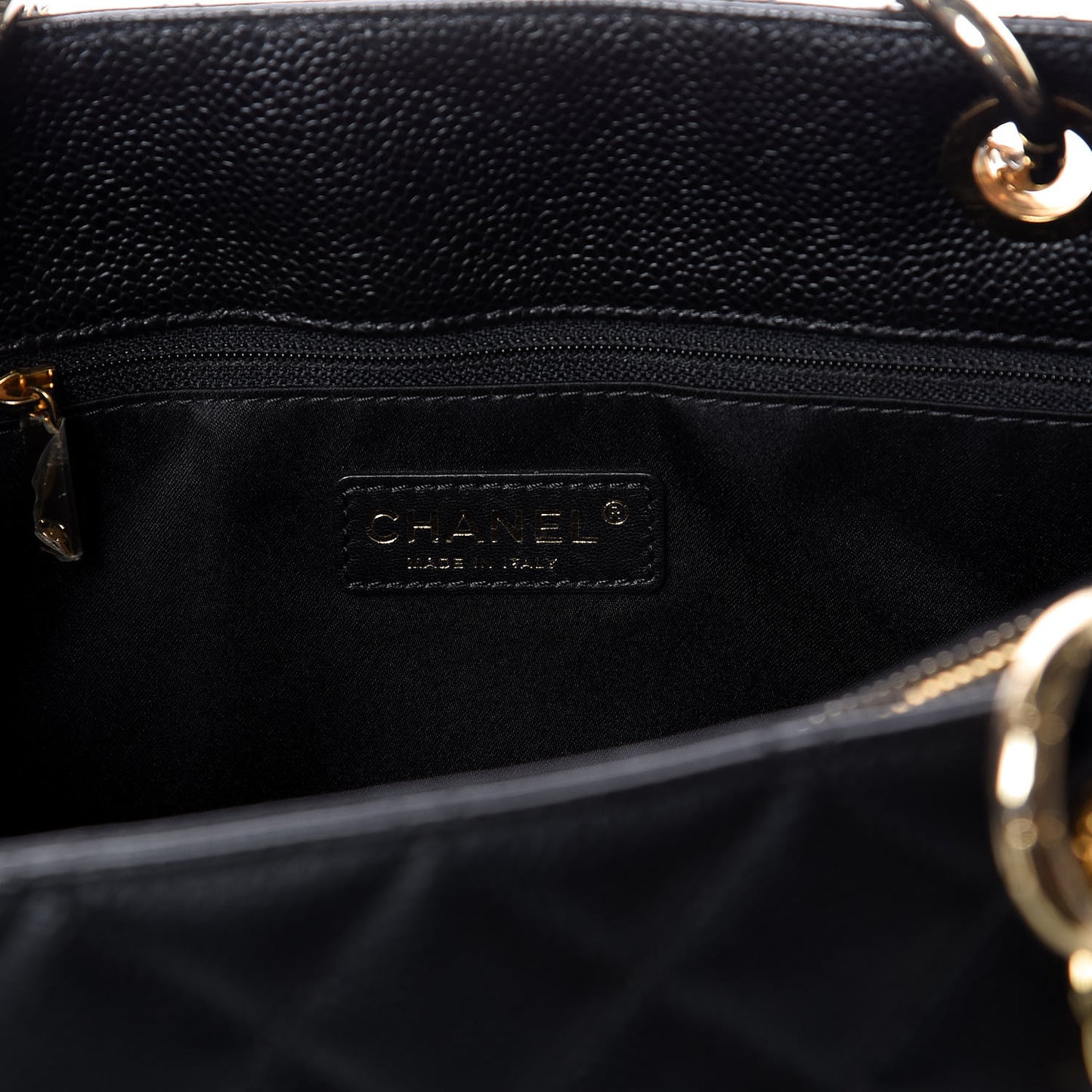 Caviar Quilted Grand Shopping Tote GST Black