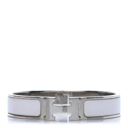 Hermes Enamel Narrow Clic Clac H Bracelet PM White 1 of 6