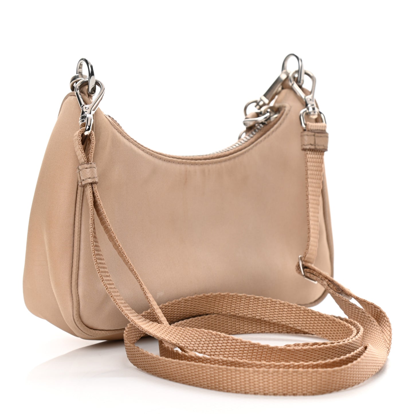 Tessuto Nylon Saffiano Mini Re-Edition 2000 Shoulder Bag Cammeo