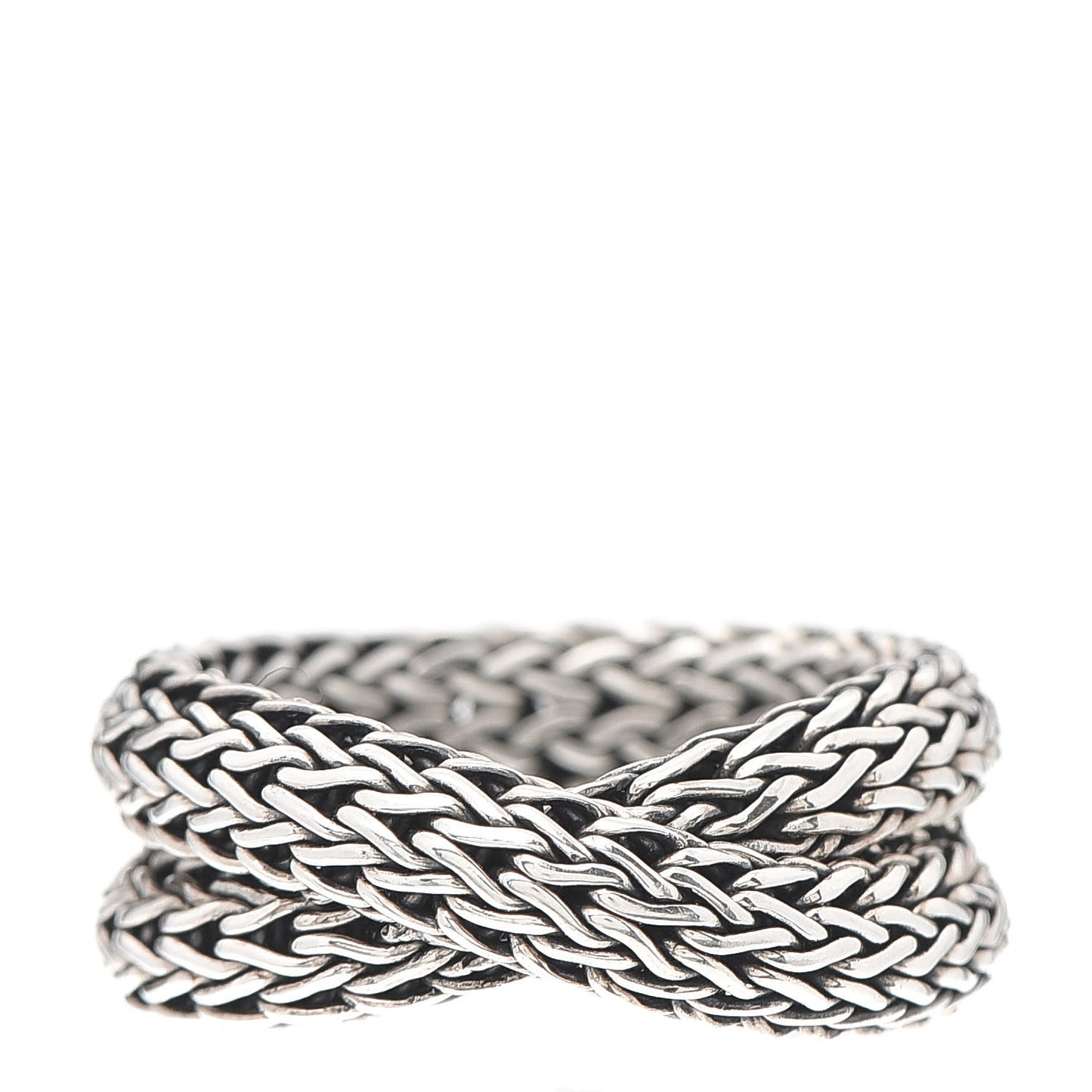 Sterling Silver Classic Chain Crossover Ring 57 8