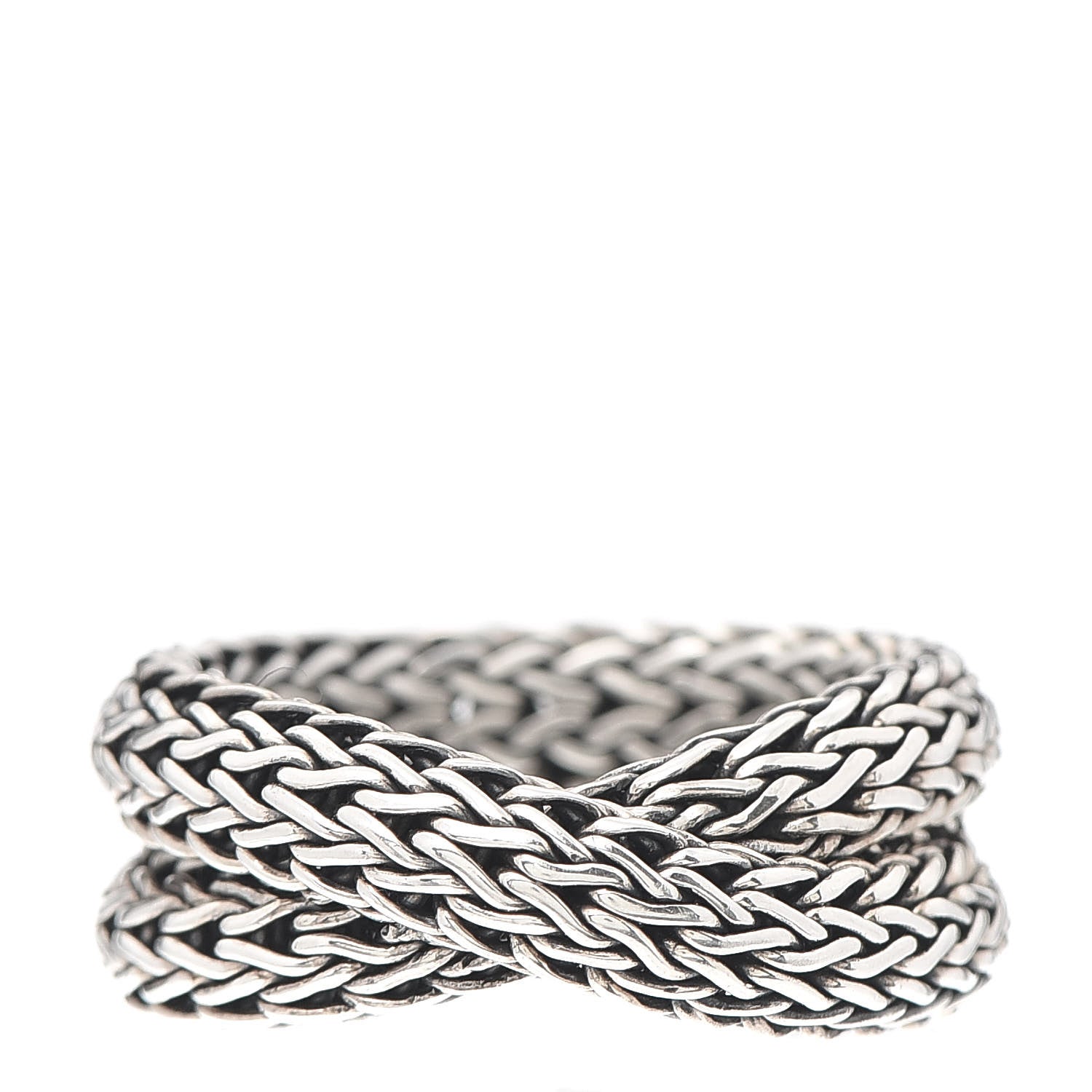 John Hardy Sterling Silver Classic Chain Crossover Ring 57 8 1 of 4