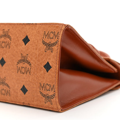 MCM Visetos Heritage Top Handle Satchel Cognac 10 of 11