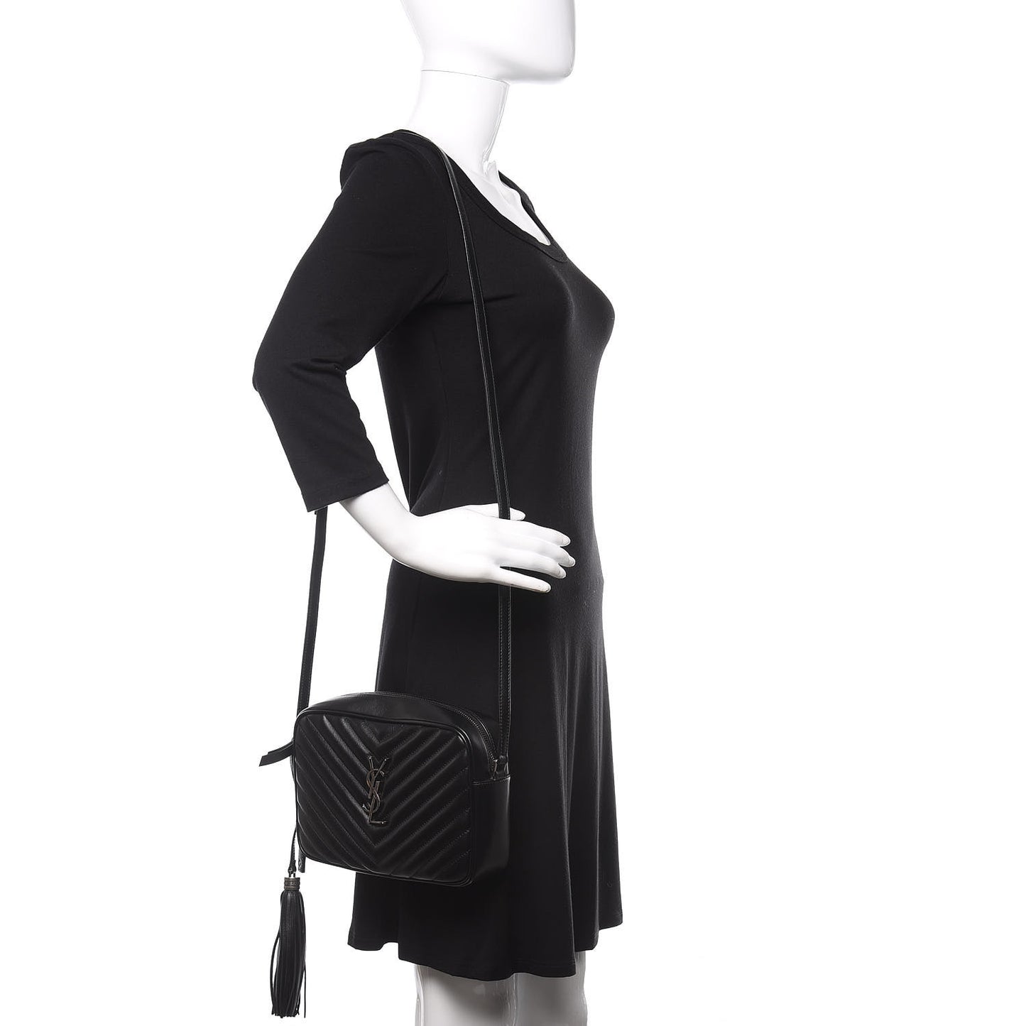 Calfskin Matelasse Monogram Lou Camera Bag Black