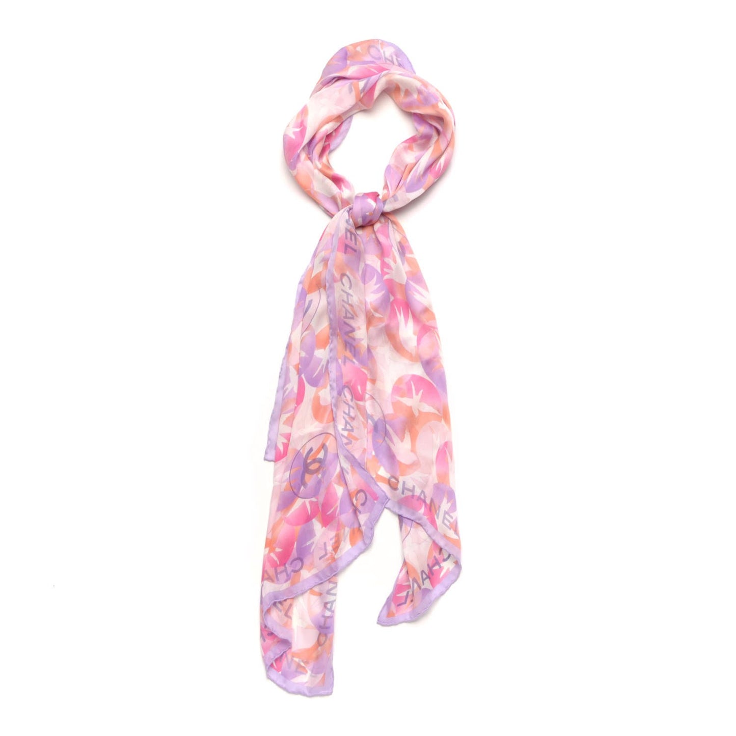 Silk CC Scarf Pink
