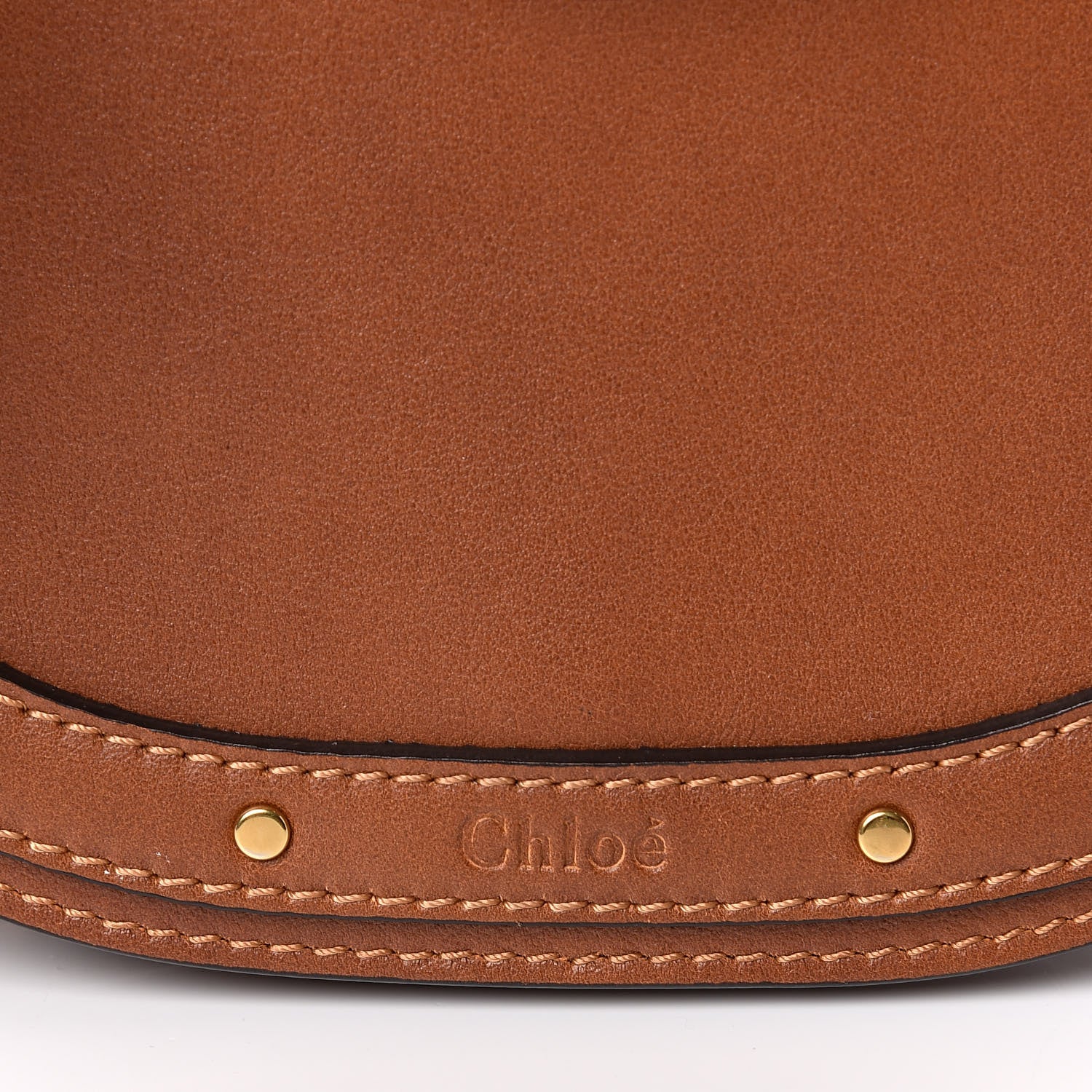 Chloe Calfskin Suede Small Nile Bracelet Bag Caramel 9 of 9