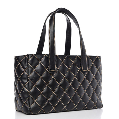 Chanel Calfskin Contrast Stitch Surpique Tote Black 4 of 13
