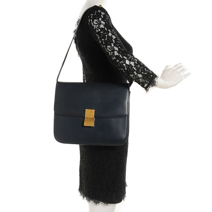 Celine Smooth Calfskin Large Classic Box Flap Bag Navy 2 of 10