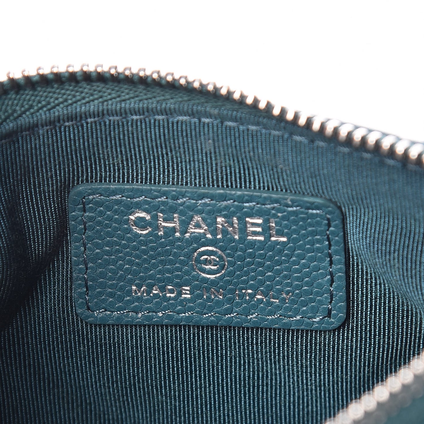 Caviar Quilted Small Cosmetic Case Dark Turquoise