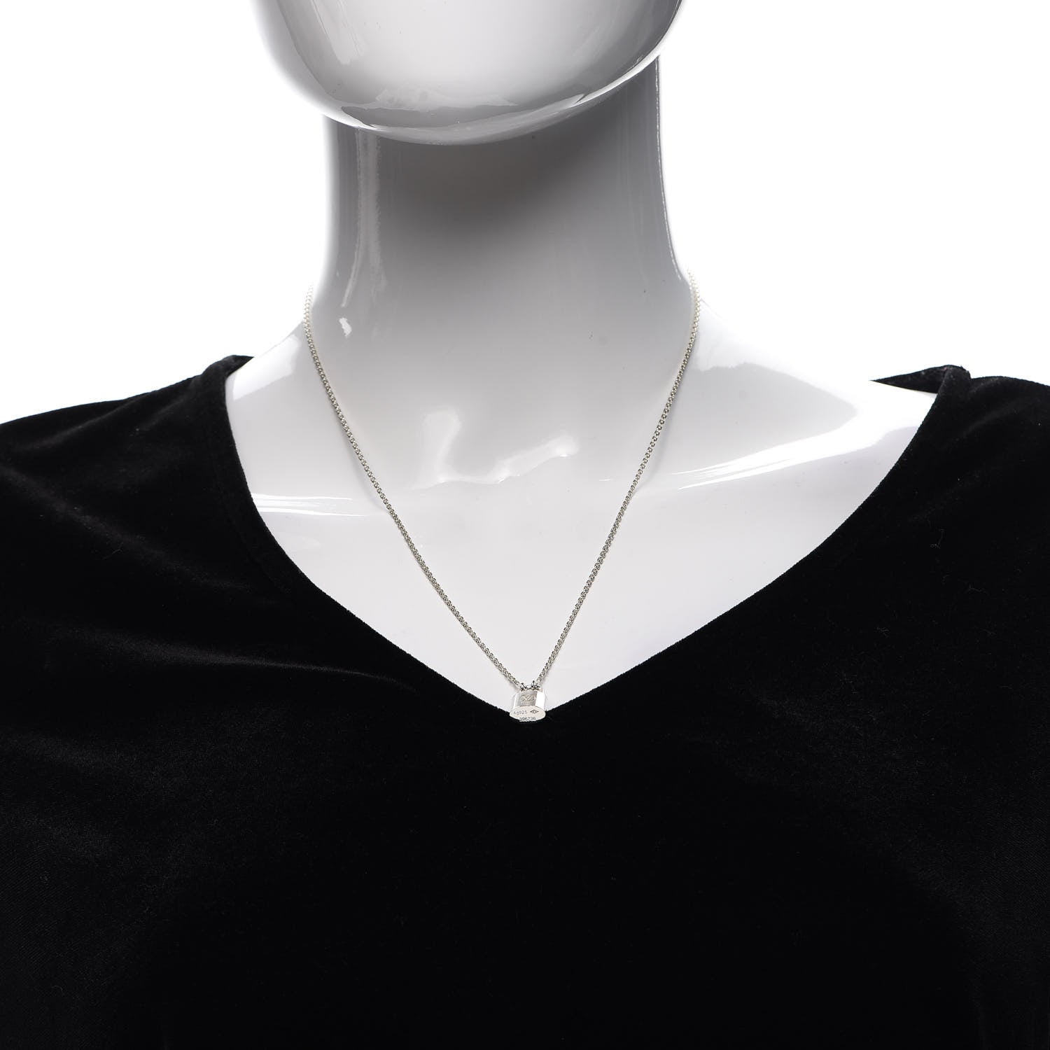 Louis Vuitton Sterling Silver Lockit Necklace 2 of 5