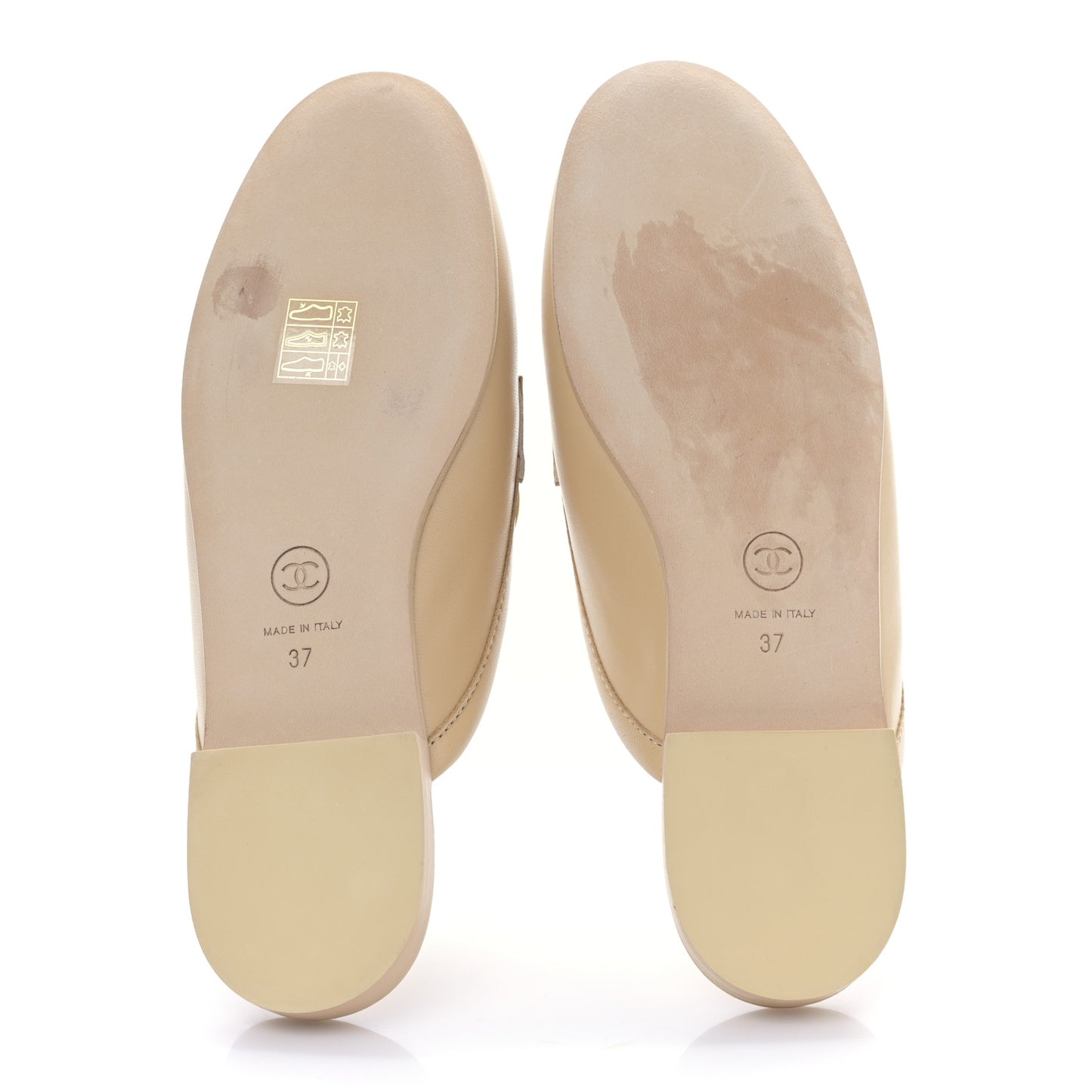 Lambskin Pearl CC Mules 37 Beige