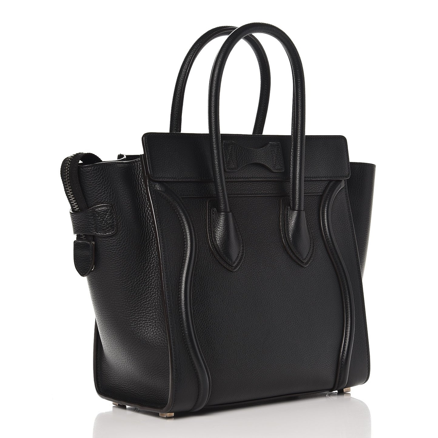 Drummed Calfskin Micro Luggage Black