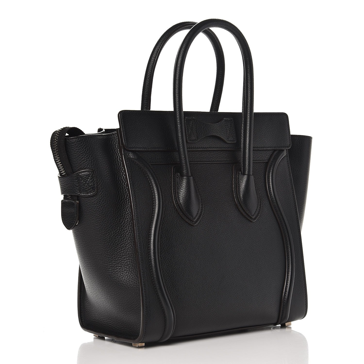 Celine Drummed Calfskin Micro Luggage Black 3 of 7
