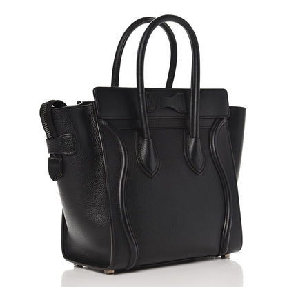 Celine Drummed Calfskin Micro Luggage Black 3 of 7