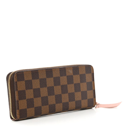 Louis Vuitton Damier Ebene Clemence Wallet Rose Ballerine 3 of 13
