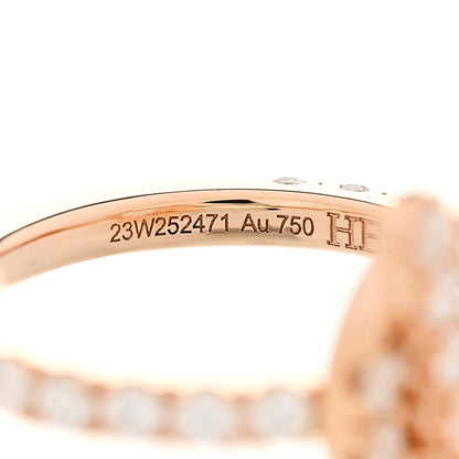 Hermes 18K Rose Gold Diamond Finesse Ring 48 4.5 6 of 7