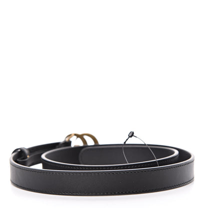 Gucci Moon Calfskin Pearl Double G 20mm Belt 80 32 Black Cream 3 of 6