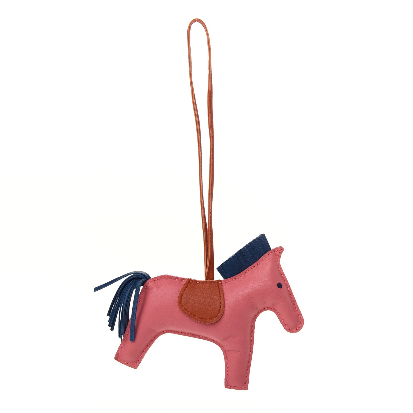 Milo Lambskin Grigri Rodeo Horse Bag Charm MM Rose Azalee Cornaline Bleu De Malte