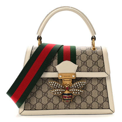 Gucci GG Supreme Monogram Small Queen Margaret Top Handle Bag White 1 of 10