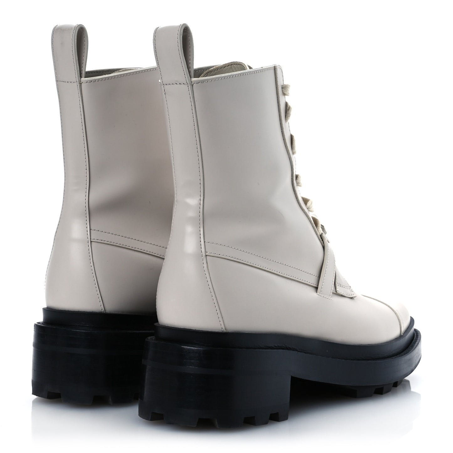 Glossed Calfskin Funk Ankle Boots 37.5 Beige Glaise