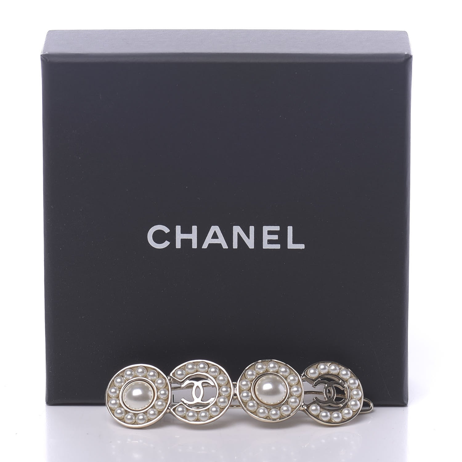 Chanel Pearl Coco Hair Clip Barrette Gold 5 of 5